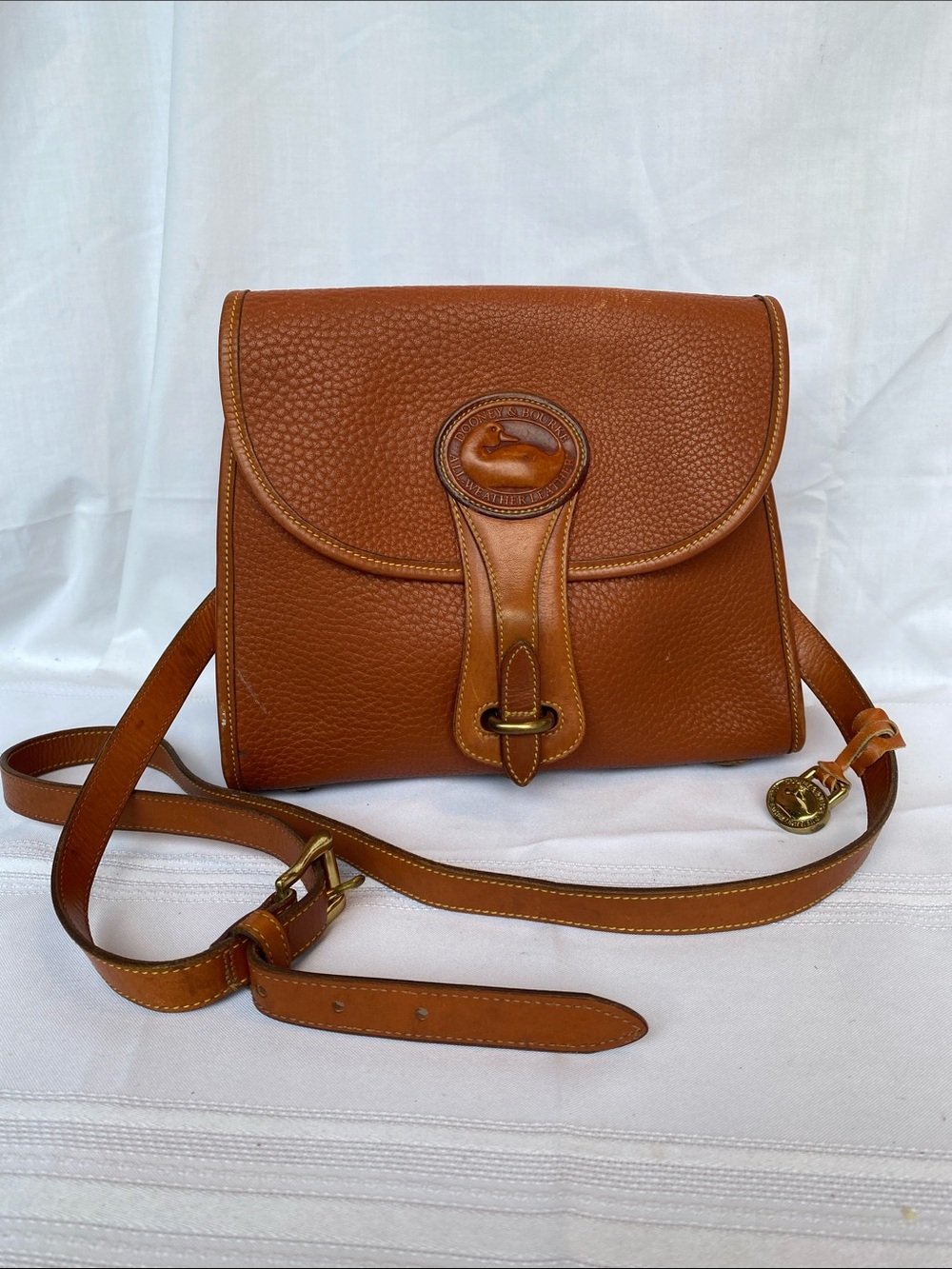Dooney & Bourke Essex Chestnut Pebble Leather Crossbody Bag All Weather Leather